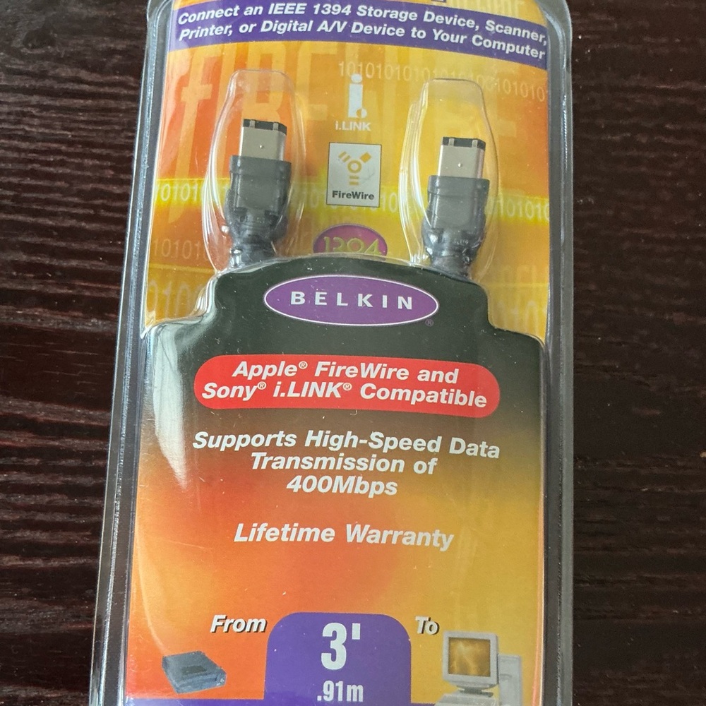 Belkin 6-pin to 6-pin cable, 3’ long.